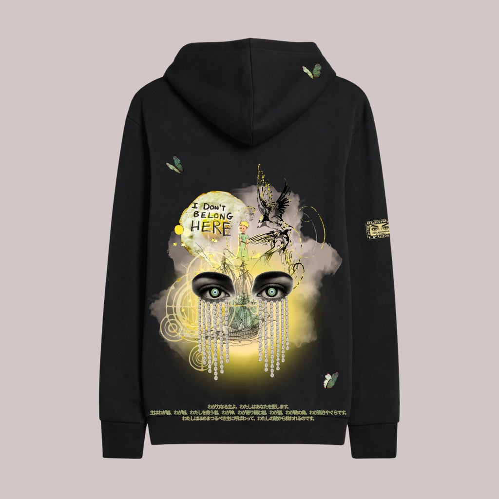 PETIT PRINCE OVERSIZE BLACK HOODIE