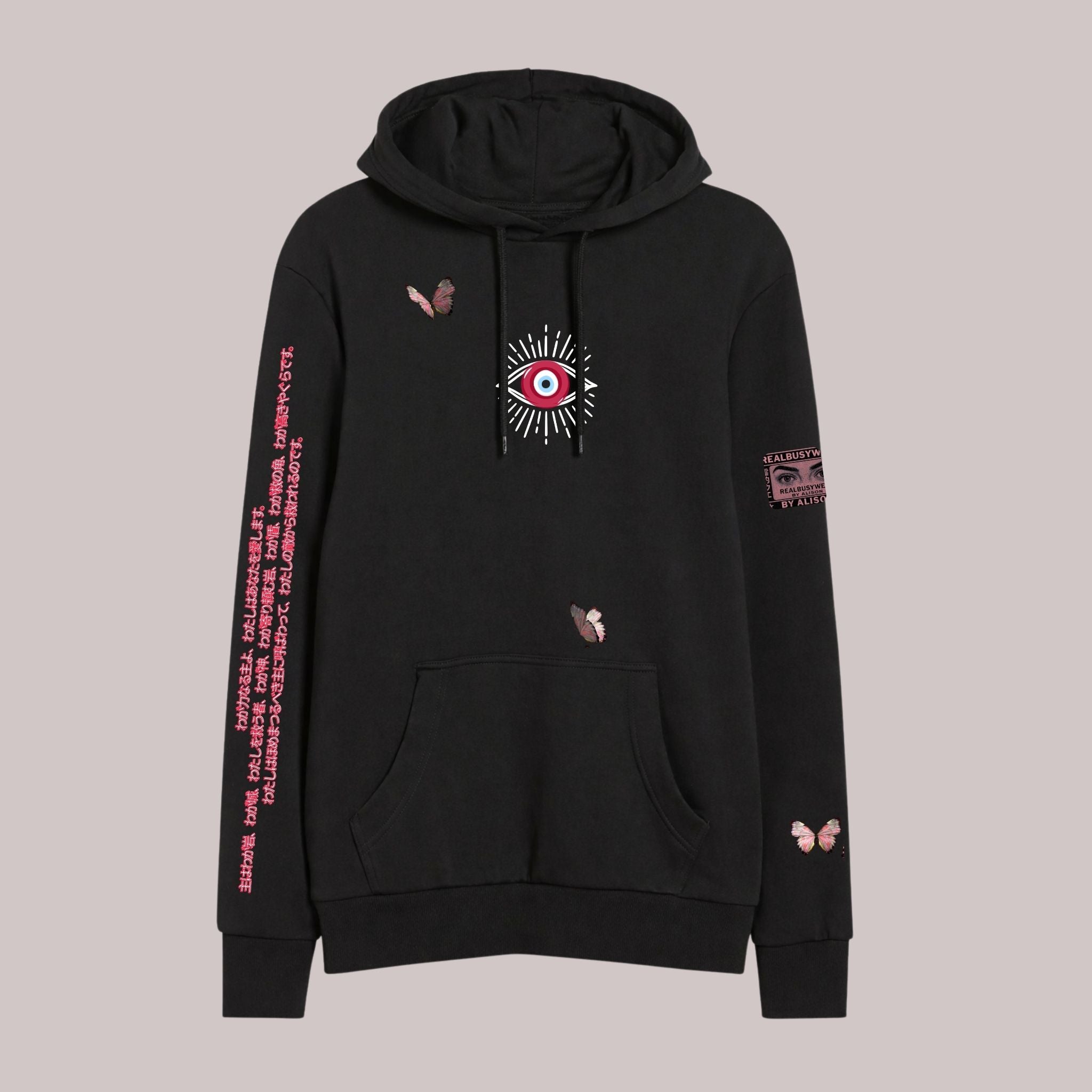 GOD TIMING OVERSIZE BLACK HOODIE