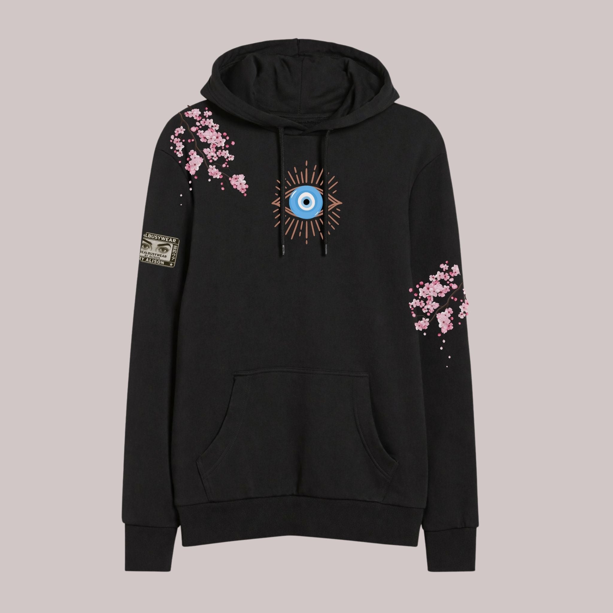 GOD HAS MY BACK OVERSIZE BLACK HOODIE