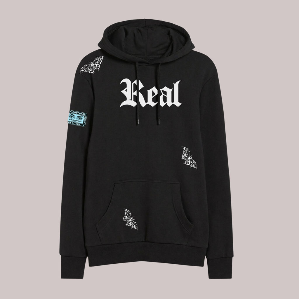 REALEST OVERSIZE BLACK HOODIE