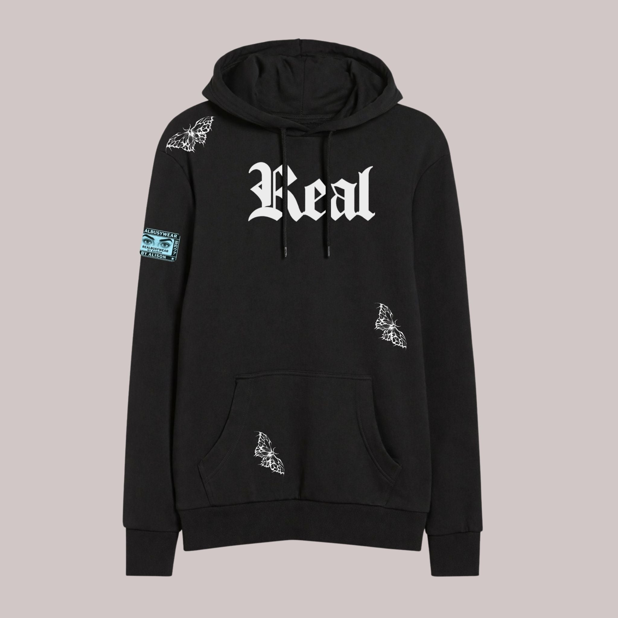 REALEST OVERSIZE BLACK HOODIE