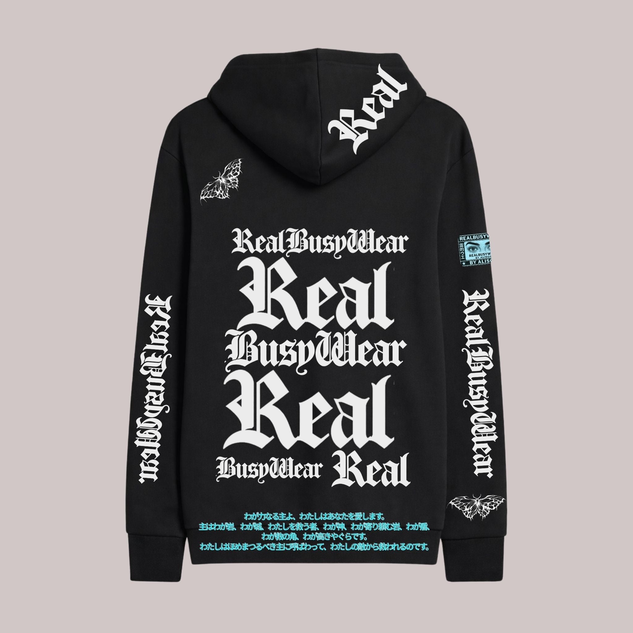 REALEST OVERSIZE BLACK HOODIE